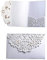 DesignerBox 10 Pack Wedding Invitations Cards Kit, 3 Folds 5x7'' Laser Cut Flora Lace Invitation Cards Cover Holder Pocket For Wedding Bridal Shower Engagement Birthday Graduation (White-1)