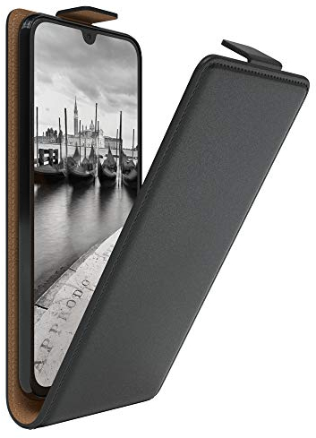 EAZY CASE Hülle kompatibel mit Samsung Galaxy A40 Flip Cover zum Aufklappen, Handyhülle aufklappbar, Schutzhülle, Flipcover, Flipcase, Flipstyle Case vertikal klappbar, aus Kunstleder, Schwarz