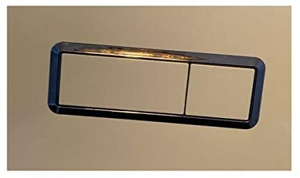 VIS Betätigungsplatte TEES - für WC - 205 x 145 mm - 2-Mengen-Spültechnik - Farbe wählbar (Weiss mit Chrome Rahmen - VIGTEESWECH)