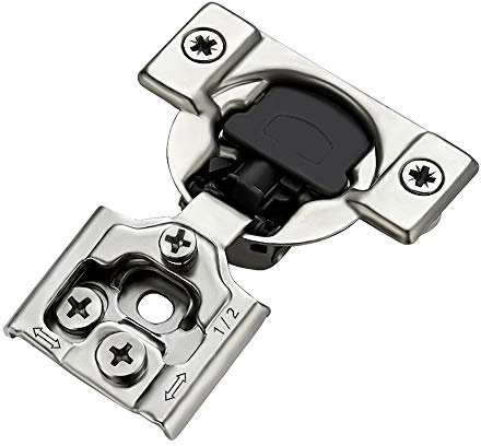 Ravinte 60 Pack (30 Pairs) 1/2 Inch Overlay Soft Close Hinges for Kitchen Cabinets - Satin Nickel Hidden Concealed Hinge, Stainless Steel, Self Closing