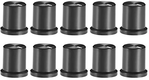 sourcing map Knopf für Lautsprecher Effektgerät Verstärker Potentiometer Knopf 6mm Wellenbohrung 14,5 x 15,6 mm, 10 Stück