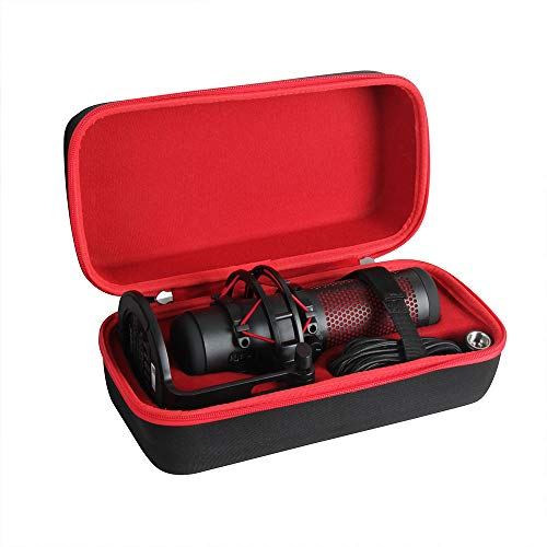 Hermitshell Custodia rigida da viaggio per microfono a condensatore HyperX QuadCast X/HyperX QuadCast S/HyperX QuadCast 2 S (rosso + nero)