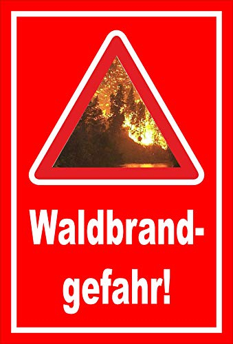 Melis Folienwerkstatt Schild Waldbrandgefahr - 15x10cm - Bohrlöcher - 3mm Hartschaum – 20 VAR S00359-219-D