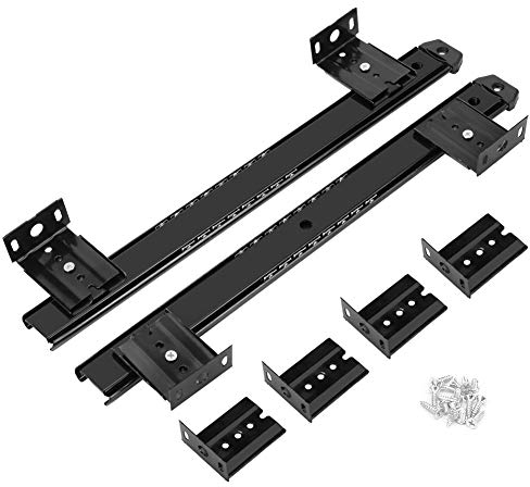 ANGGREK Ball Bearing Runners 22.8inch Keyboard Shelf Runners Adjustable Under Desk Computer Slides with Screw