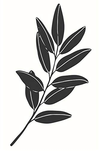 May and Berry Holzstempel - Olivenzweig, 35x55mm, Weiß