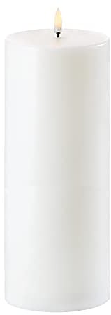 Piffany Copenhagen Uyuni Lighting Pillar LED Kerze 10,1 x 25 cm Echtwachs Weiss - 6 Stunden Timerfunktion - Keine Brandgefahr, Keine Rußbildung und kein Geruch
