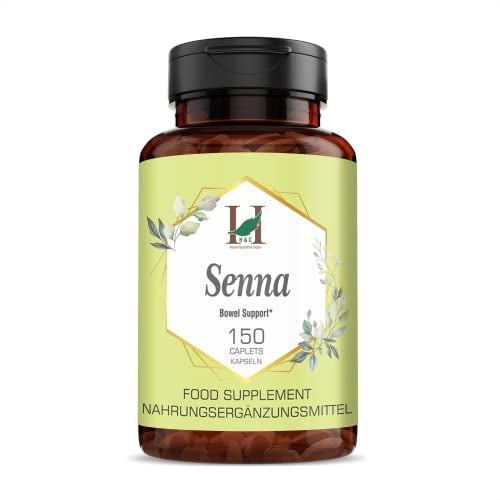 H&C Senna Leaves Tablets/Caplets (Cassia angustifolia) - 750 mg, 150 Counts | for Acute and Short-Term Constipation