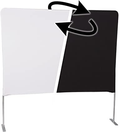 Manfrotto Videokonferenz-Hintergrund - Zusammenklappbarer Aluminiumrahmen mit doppelseitiger Abdeckung: Schwarz/Weiß - 2 m x 2 m - MLVC2201BW