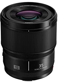 Panasonic S-S35E LUMIX S Objektiv (35mm, F1.8, Filtergröße 67mm, Staub, Spritzwasser- und Kälteresistent) schwarz