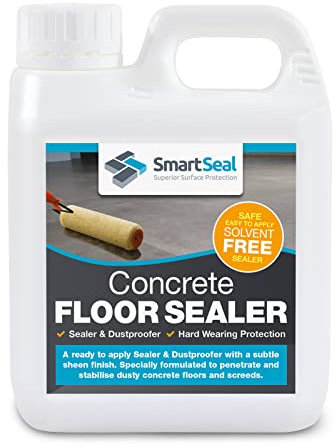 Smartseal Concrete Floor Sealer - Ready to Apply Exterior Concrete Floor Sealer & Dustproofer. Outdoor Sealant with Satin Sheen Finish - Premium Stain Resistant (1ltr)