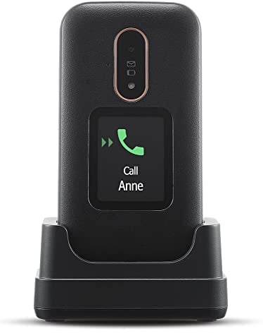 Doro 6880 4G Unlocked Flip Mobile Phone for Seniors with Talking Number Keys, External Display, Assistance Button and Charging Cradle [UK and Irish Version]