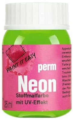 PAINT IT EASY NEU Neon-Farben/Stoffmalfarben, 25ml, Neon-Grün