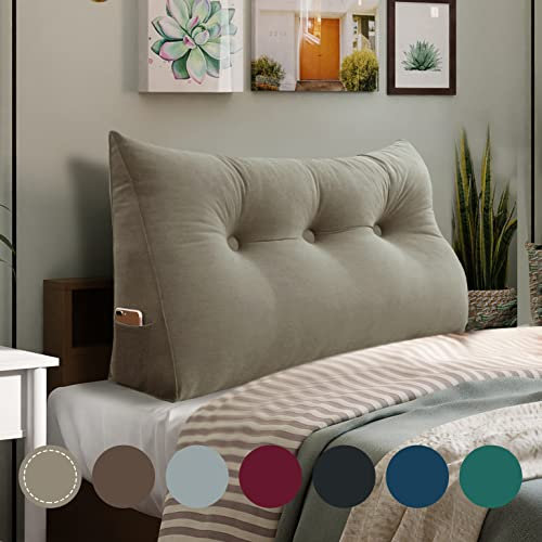 Rucener Schienale Letto Triangolari Cuscino Letto Schiena Schienale Testata Letto Divano Cuscino Lettura Il Perfetto Cuscino perLettura Regalo per la festa del papà Leggermente abbronzato 100CM