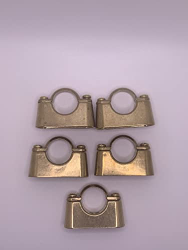 Cast Brass Hospital Pipe Clips - Pack of 5 - Available in 15mm, 22mm, 28mm, 35mm, 42mm or 54mm TNJ Pipe Clips (Size 22mm), (HB1)