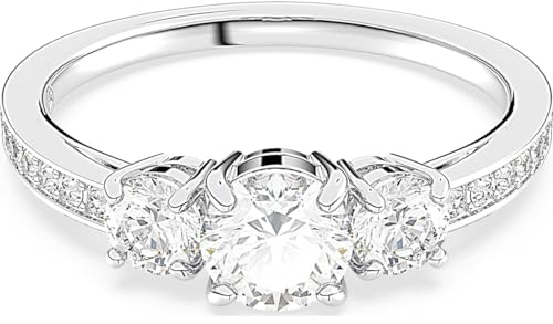 Swarovski Damen-Damenring Metall 17 Swarovski-Kristall 55, Silber 32023789