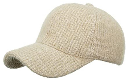 Ballonmützen aus Baumwolle für Damen Frauen-Kaschmir-Panama-Hüte Mode Frauen Männer Sport Einfarbig Warm Stricken Strand Hip Hop Hut Sonnenhut (Beige, One Size)