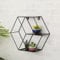 Hexagon Metallregal mit 3 Böden,Gewürzregal im Industrie Design, Küchenregal mit 3 Böden,Metall Wanddeko Wohnzimmer Industrieller Stil,Schweberegal Sechseckiges Hängeregal 29*10*25.6 cm (schwarz)