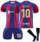 Barcelona Trikot 23/24 Fussball Trikot Kinder Set Fußball Trikot Set Hause/Auswärts Fußballtrikot Fussball Trainingsanzug Sportshirt Herren/Junge Football Training Tshirts Shorts und Socken Anzug