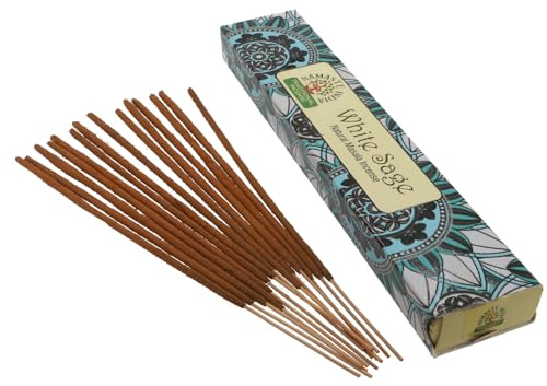 Namaste Mandala Masala Weihrauch - Weißer Salbei - Traditionelle indische Agarbathi - handgefertigt - 1 Schachtel