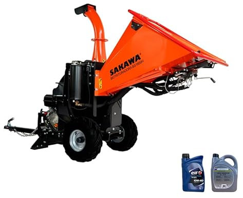 SAKAWA Biotrituratori Scoppio BS1600 Motore 15CV + Olio Idraulico + Olio 4 Tempi
