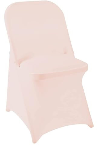 Highdi Housse de Chaise Pliante en Élasthanne, Housse de Chaise Extensible Universelles Amovibles et Lavables pour Mariage, Fête, Banquet, Cérémonie, Hôtel, Salle à Manger (Rose pâle,4pc)