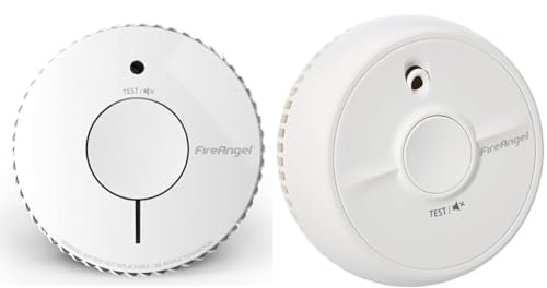 FireAngel Optical Smoke Alarm with 10 Year Sealed For Life Battery, FA6620-R (ST-622 / ST-620 replacement, new gen), White & SB1-TP-R Smoke Alarm, 2 Pack, White