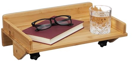 Relaxdays Bettablage, Mini-Nachttisch zum Klemmen, Bett & Hochbett, HBT 11,5 x 36 x 24,5 cm, Tablethalter, Bambus, Natur