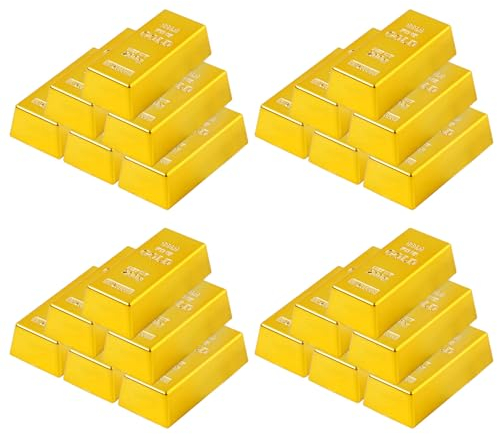 FOLODA 24 Stück Goldbarren Geschenkbox mit realistischer Goldziegelstruktur, Geschenkverpackungen, Schachteln für Leckereien für Partys und Geschenke