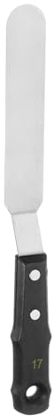 QUARKZMAN No.17 Couteau à Palettes de Peinture, Spatule Ronde en Acier Inoxydable, avec Manche en Bois pour Peinture à l'Huile Acrylique, Mélange de Couleurs Sur Toile, Étalement