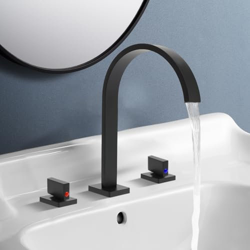 Cascata Bagno Rubinetto 3 fori, Ampiamente usato Bagno Lavandino Rubinetto Rubinetto Lavabo Miscelatore Vasca Filler Rubinetto 2 Bottoni