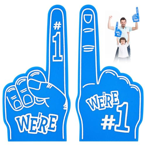 Aolso Schaumstoff Finger, 2 Stück Schaumstoff-Hand, Riesige Schaumfinger, Fingerpuppen, Inspirierend Sportfan Zubehör, Schaumstoff Hand für Sportveranstaltungen, Sport-Fan-Spiele (Blau)