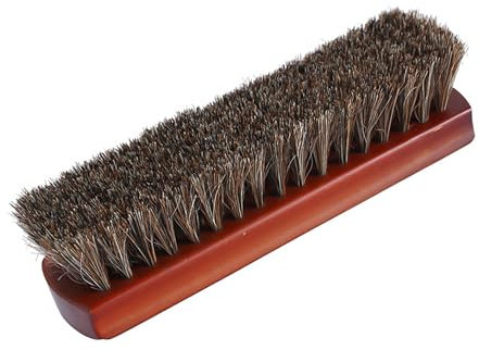 TYGFRT 1 Piece Brown Horse Hair Brush, Leather Cleaning Brush, Textile Bristle Brush, Wooden Handle Shoe Brush, Shoe Cleaning Brush, Shoe, Sofa, Car Seat Polishing Brush