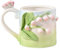 Tasse en céramique 3D faite à la main en forme de fleur de muguet, 355 ml, tasse à lait mignonne en céramique pour thé, café pour adultes,