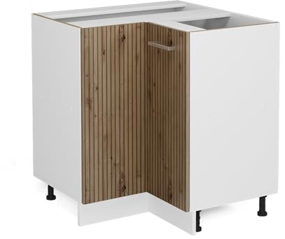 Vicco Eckunterschrank R-Line, Artisan-Eiche/Weiß, 75.6 cm ohne Arbeitsplatte