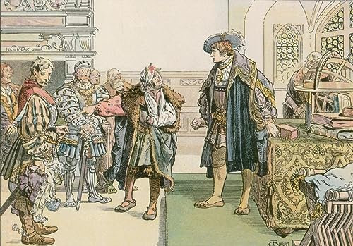 GKAZGQPR Berühmte Gemälde Abstrakte Drucke Berühmte Leinwand Drucken Das Urteil Joachims I. gegen die Raubritter von Lindenberg in von Carl Rohling Kunstwerk Dekor für Heimtextilien 60x90cm