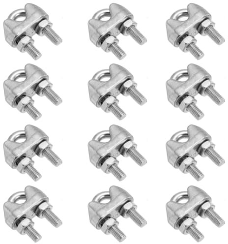 Zopseet 12PCS Wire Rope Clamp M4 U Bolt Saddle Fastener 304 Stainless Steel U Bolt for Rigging Rope and Tension Cable Garden Tension Wire Ropes