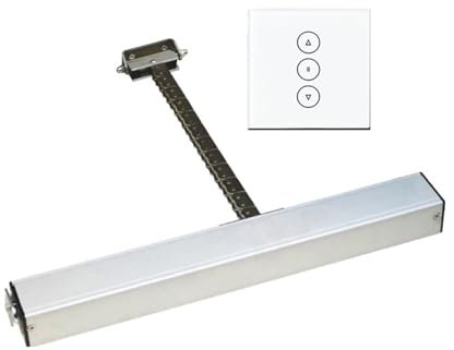 Automatische Türöffner, 220 V 3 Drähte 400 mm WLAN-Schalter Automatischer Kettenantrieb Elektrischer Fensteröffner Rollladenöffner Motorsystem(White set)