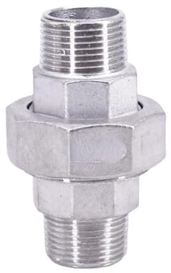 REIUAFWYGV 1/4 3/8 1/2 3/4 1 1-1/4 1-1/2 2 Male Socket Union Nipple 304 Stainless Steel Pipe Fitting Connector Water Gas(MALE TO MALE BSP_1-1/4)