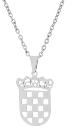YUGSHNKFC Halskette mit Kroatien-Karten-Anhänger, modische kroatische Halsketten, verstellbar, ethnische Schlüsselbein-Ketten, Paarschmuck, Edelstein
