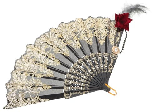 GLSTOY Retro Hand Fan Vintage Style Handheld Folding Fan for Stage Performances
