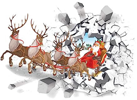 OSALADI Weihnachts-wandaufkleber Selbstklebendes Pvc-weihnachtsmann-rentier-design Abnehmbar Für Schlafzimmer Wohnzimmer Glas Möbel Kinderzimmer Wohndeko