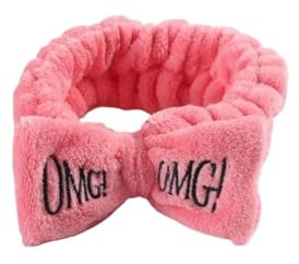 FOVAOK OMG Haarbänder mit Buchstabenschleife, vielseitig einsetzbar, für Mädchen und Damen, weiche Turbane, elastische Haarbänder, Korallen-Fleece, Make-up-Assistent, Kopfbedeckung (3)