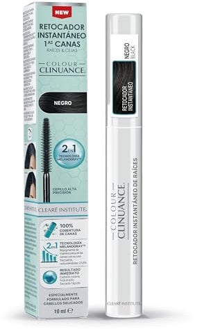 Colour Clinuance | Retocador Temporal Instantáneo de Primeras Canas, Raíces y Cejas | Rápido y Fácil de Usar | Cobertura Perfecta y Máxima Precisión | Color Negro | 10ml