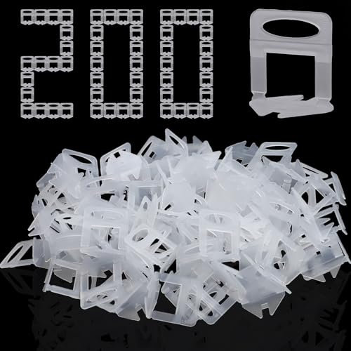 Lvjkes 200 Pezzi Distanziatori per piastrelle, 1.5mm Livellamento piastrelle per piastrelle, Livellamento preciso, Maggiore efficienza, Per spessori di piastrelle da 3 a 15 mm (1.5mm)