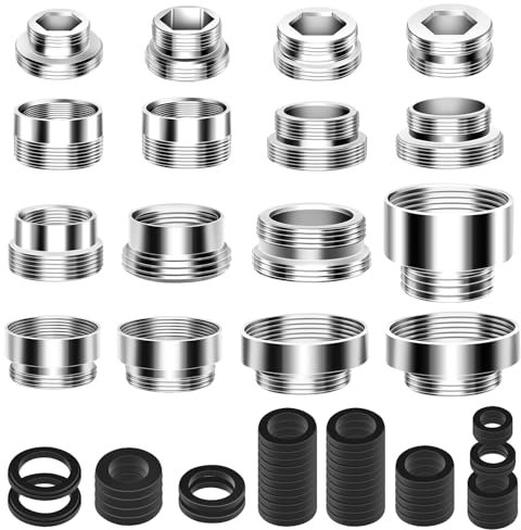 16 Stück Wasserhahnadapter Set, Wasserhahn Küche Adapter Wasserhahn Adapter für Spültischarmatur Gewindeadapter für Wasserfilter Wasserhahn Aufsatz für Gartenschlauch Anschluss