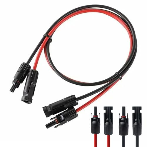 Uncle yang Solarkabel 6mm²/4mm² Verlängerung - IP67 MC-4 Kabel für Photovoltaik Solarpanel - 1 Paar (Rot & Schwarz) XLPE-Isolierung - 0.5M/1M/2M/3M/4M/5M (2M, 4mm²)