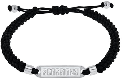 Amor Scorpions by Identarmband Edelstahl Nylon Unisex Damen Herren Armschmuck, 18-24 cm, Silber, Kommt in Schmuck Geschenk Box, 2040518