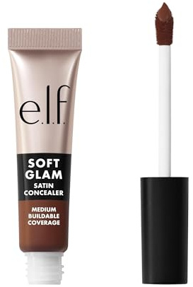 e.l.f. Soft Glam Satin Concealer, mittlere Deckkraft für Unreinheiten und Augenpartie, setzt sich nicht ab, langanhaltend, vegan und tierversuchsfrei, 60 Rich Cool