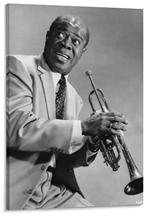 YSFDCY Bilder Wohnzimmer Modern Senza Cornice 50 * 70cm Louis Armstrong Poster Wall Art per ufficio Live Room Camera da letto decorazione