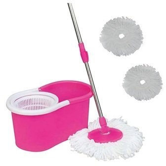 JaipurCrafts Spin Mop E Secchio Per Magia Pulizia A 360 Gradi - Rosa Standard Rosa